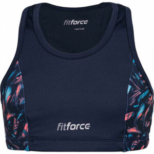 Fitforce REDONDA Dívčí fitness podprsenka, tmavě modrá, veľkosť 140/146