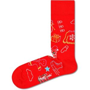 HAPPY SOCKS HO HO HO Klasické ponožky, červená, velikost 36-40