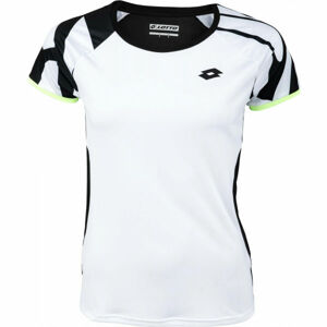 Lotto TOP TEN W TEE PRT 2 PL Dámské tenisové tričko, bílá, velikost M