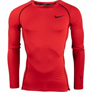 Nike NP DF TIGHT TOP LS M Pánské triko s dlouhým rukávem, červená, velikost M