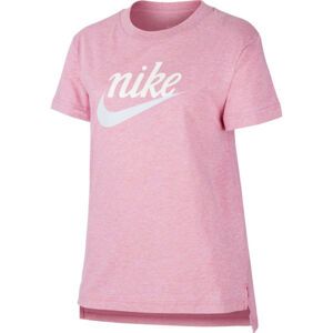 Nike NSW TEE DPTL SCRIPT FUTURA G Dívčí tričko, růžová, velikost L