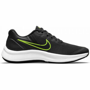 Nike STAR RUNNER 3 GS Dětská sportovní obuv, Černá,Zelená,Bílá, velikost 5.5Y