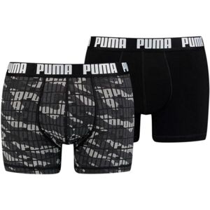 Puma MEN CAMO BOXER 2P Pánské boxerky, černá, velikost L
