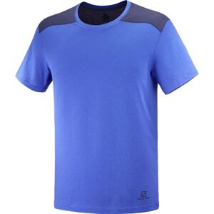 Salomon ESSENTIAL COLORBLOC Pánské triko, Modrá,Tmavě modrá, velikost L